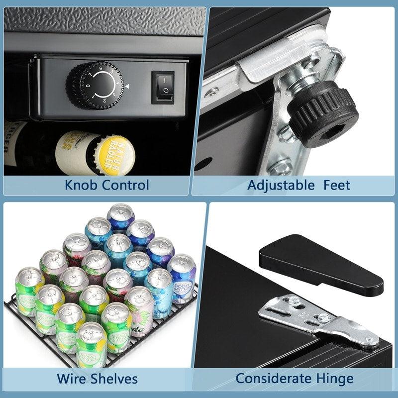 Réfrigérateur à boissons de 1,3 pi³ - Mini-réfrigérateur pour 48 canettes et 12 bouteilles, porte en verre, commande par bouton