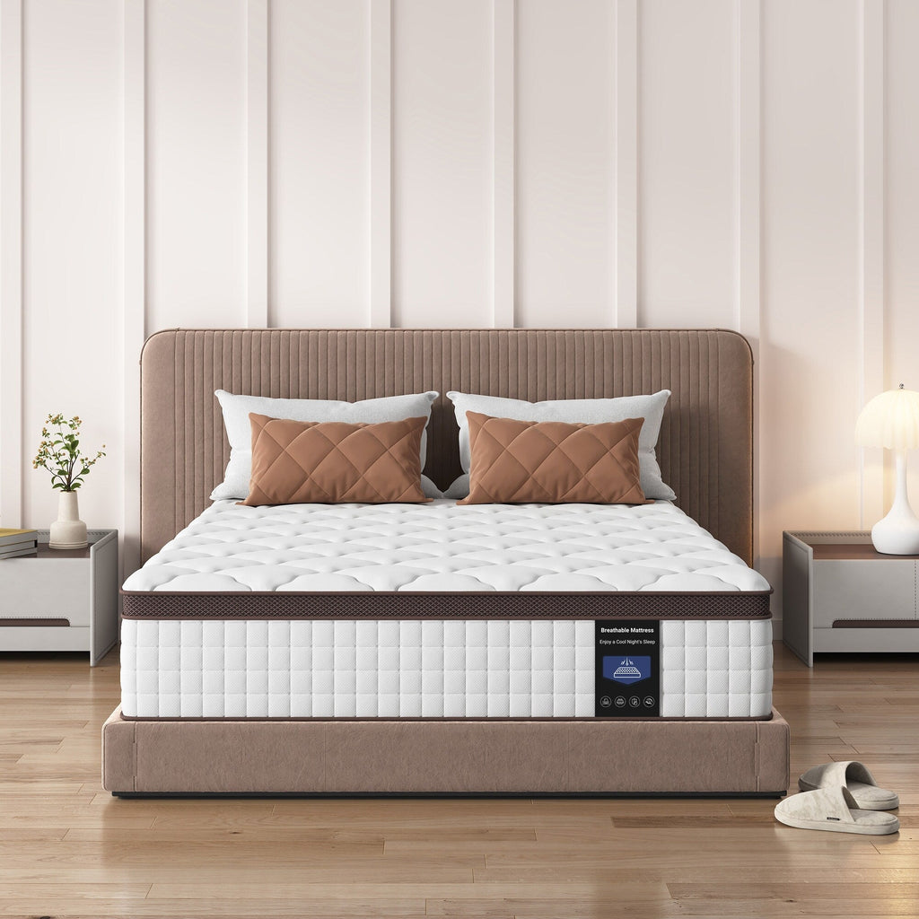 Matelas hybride en mousse à mémoire de forme 10 - Soutien ferme moyen avec ressorts renforcés pour soulager la pression, certifié CertiPUR-US