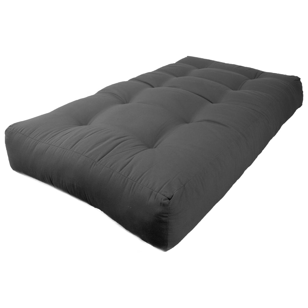 Matelas futon en sergé de 10 pouces d'épaisseur (simple, double ou grand lit)