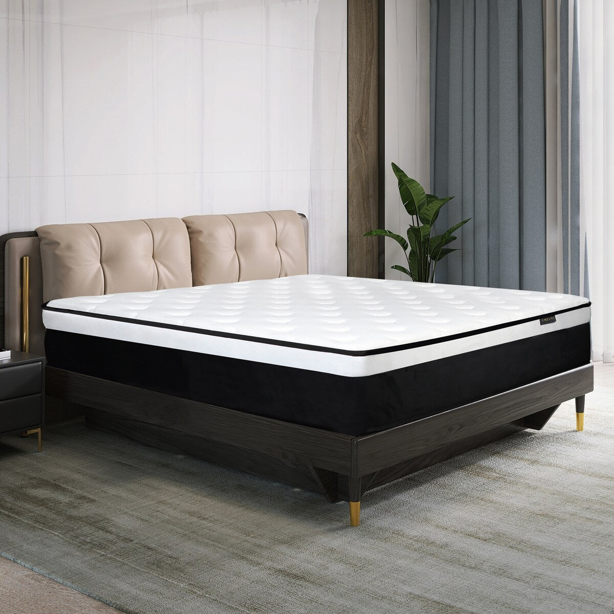12 matelas hybrides en mousse à mémoire de forme moyenne dans une boîte