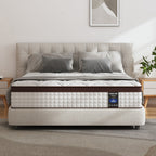 Matelas hybride 14 pouces, mousse à mémoire de forme et ressorts ensachés, fermeté moyenne, tailles Queen et King en option