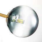 Lustre linéaire moderne à 15 lumières pour îlot de cuisine Sputnik avec branches en verre et bulles