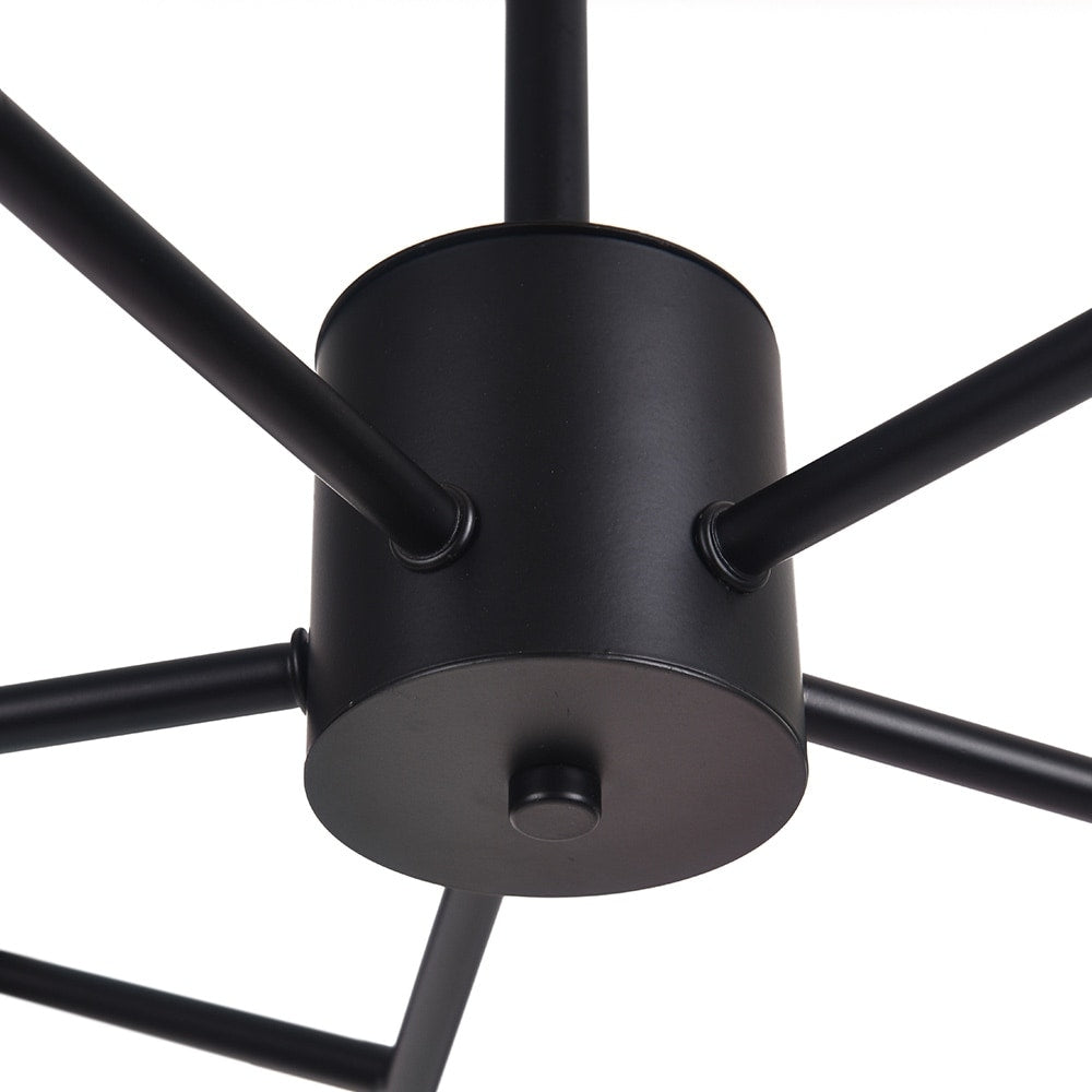 Lustre linéaire moderne à 15 lumières pour îlot de cuisine Sputnik avec branches en verre et bulles