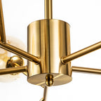 Lustre linéaire moderne à 15 lumières pour îlot de cuisine Sputnik avec branches en verre et bulles