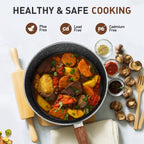 Batterie de cuisine en granit de 17 pièces, ensemble de casseroles et poêles antiadhésives