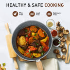 Batterie de cuisine en granit de 17 pièces, ensemble de casseroles et poêles antiadhésives