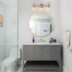 Applique murale de salle de bain à 2/3 lumières avec abat-jour en verre