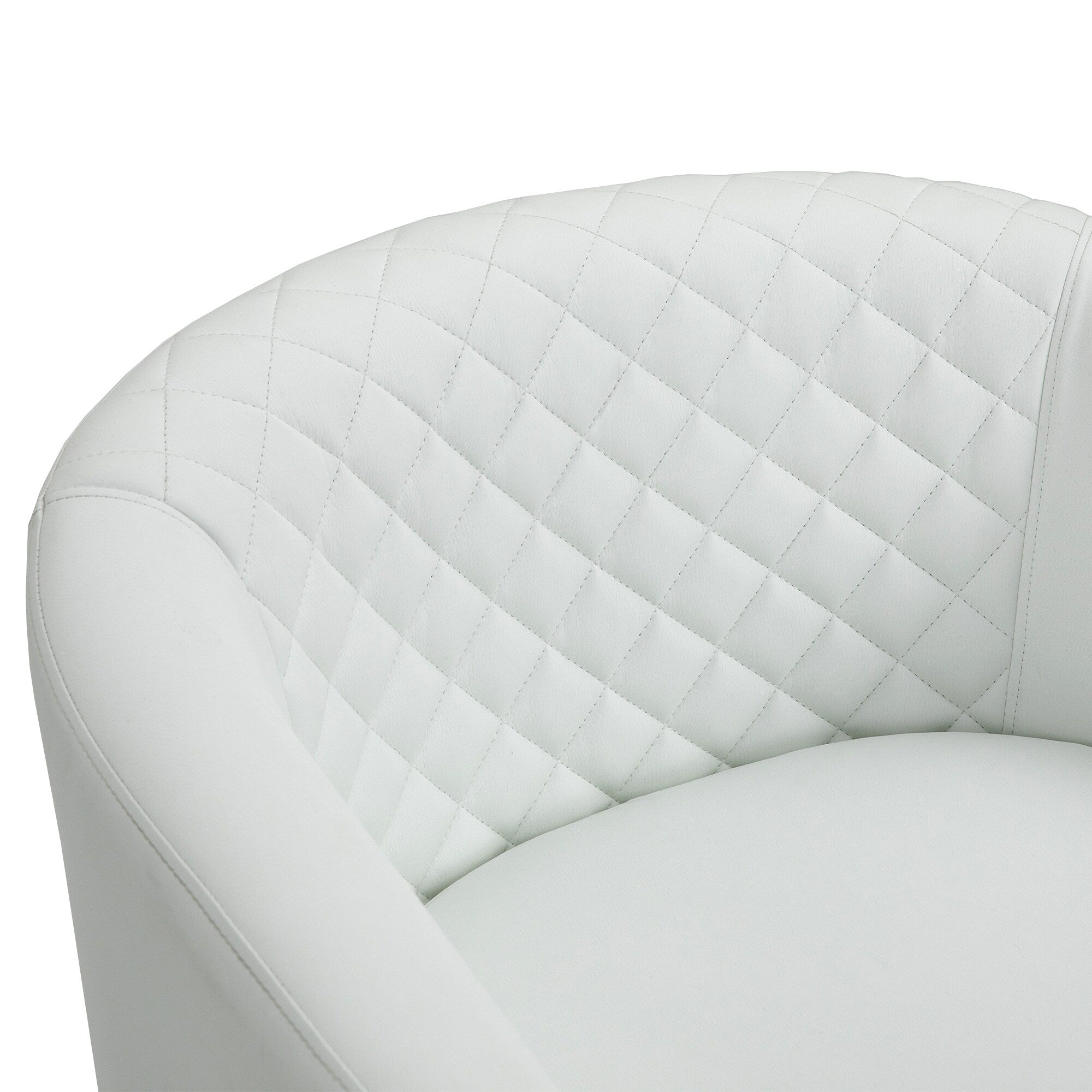 Lot de 2 chaises d'appoint tonneau en cuir vegan de 29 W avec garniture cloutée