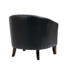 Lot de 2 chaises d'appoint tonneau en cuir vegan de 29 W avec garniture cloutée