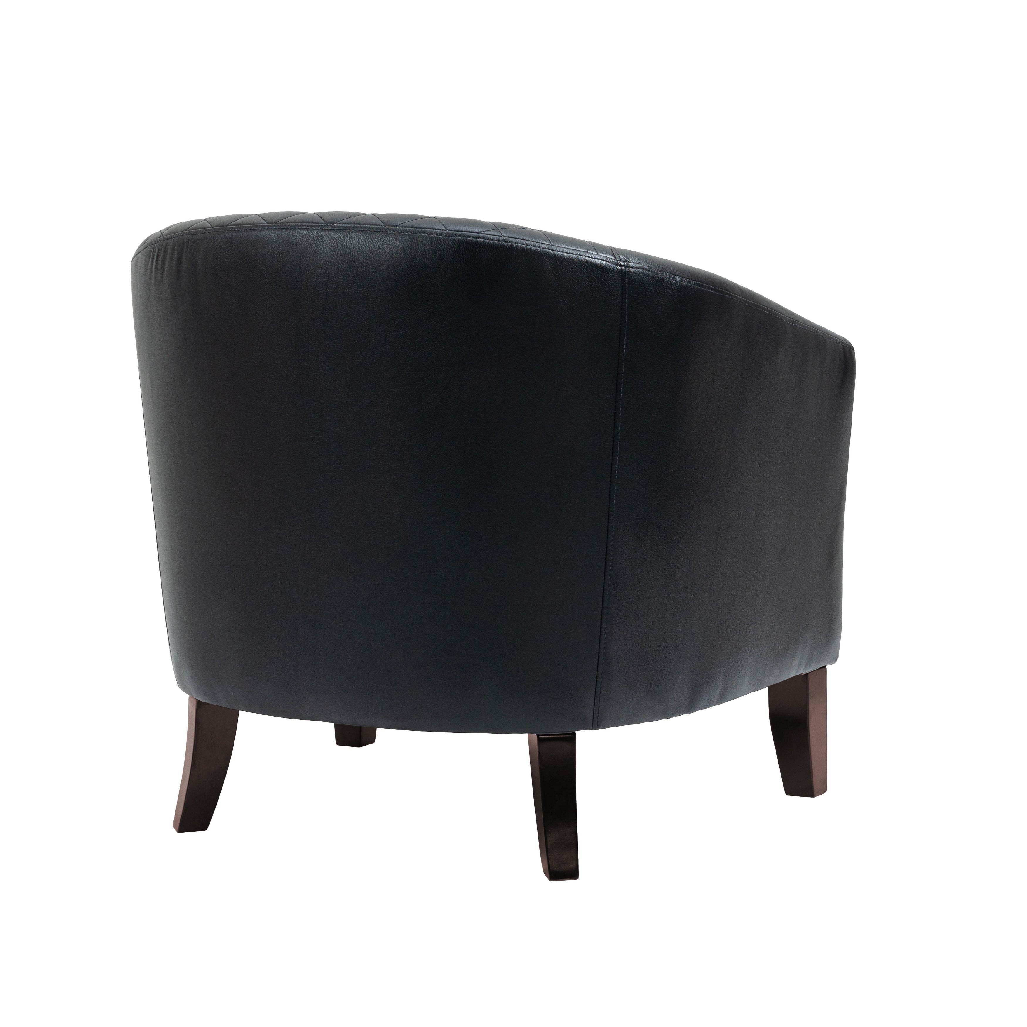 Lot de 2 chaises d'appoint tonneau en cuir vegan de 29 W avec garniture cloutée