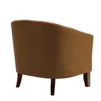 Lot de 2 chaises d'appoint tonneau en cuir vegan de 29 W avec garniture cloutée