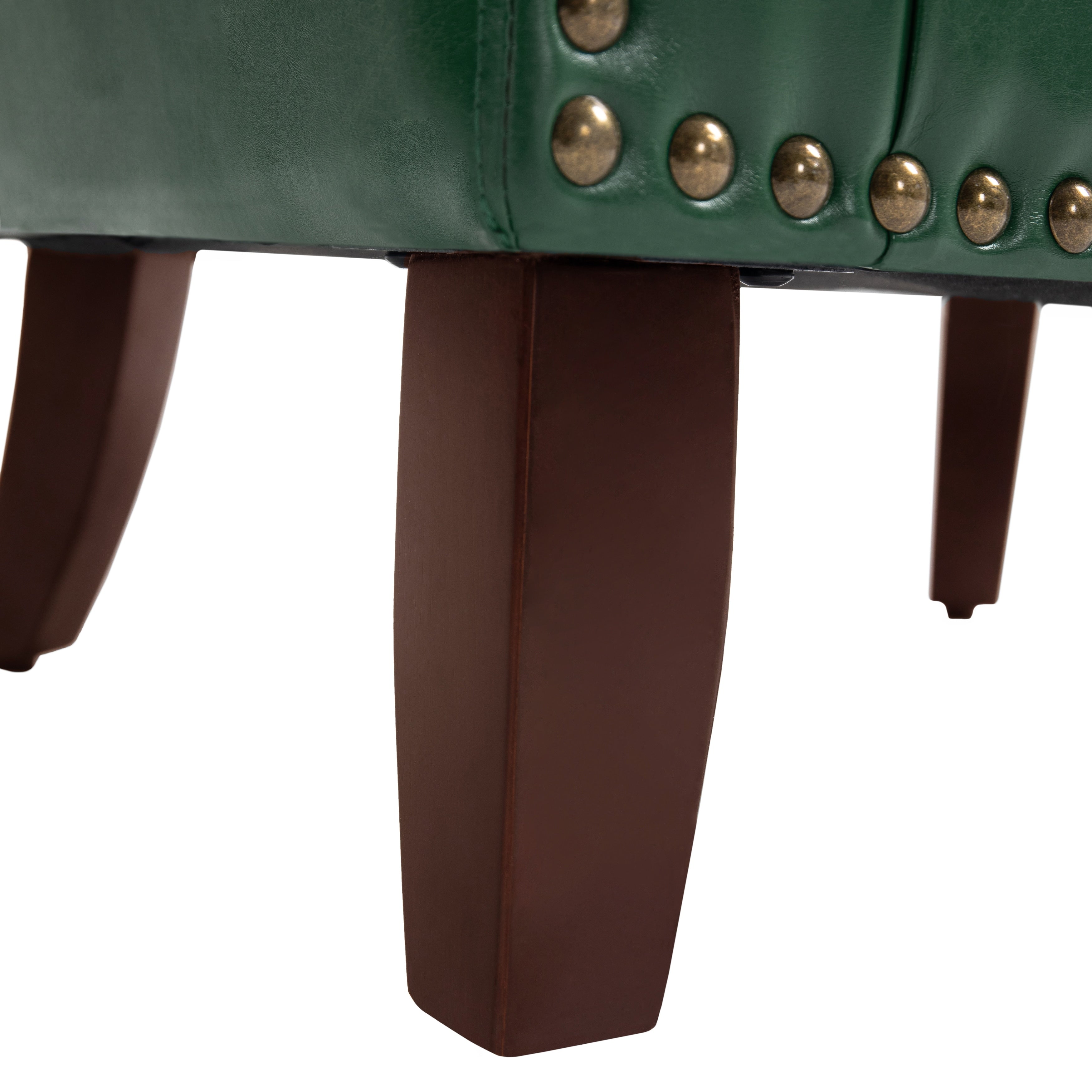 Lot de 2 chaises d'appoint tonneau en cuir vegan de 29 W avec garniture cloutée