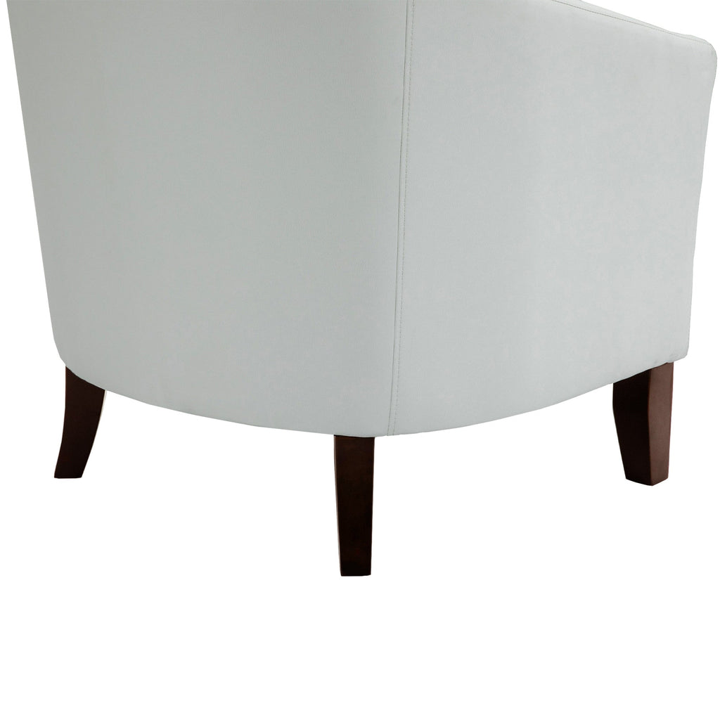 Lot de 2 chaises d'appoint tonneau en cuir vegan de 29 W avec garniture cloutée