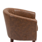 Lot de 2 chaises d'appoint tonneau en cuir vegan de 29 W avec garniture cloutée