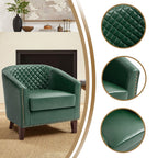 Lot de 2 chaises d'appoint tonneau en cuir vegan de 29 W avec garniture cloutée