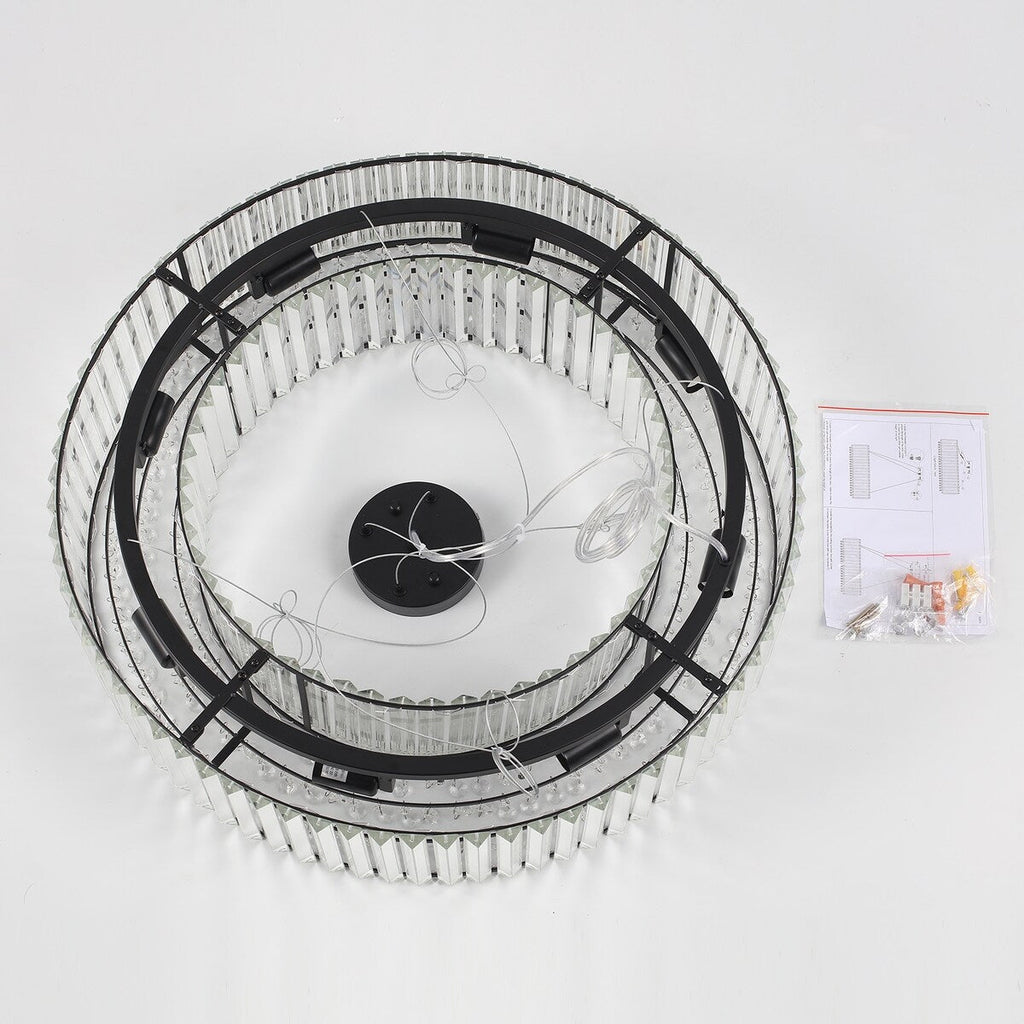 Lustre de ferme de 63 cm à 8 lumières, lustre en cristal, lustre tambour pour salle à manger, salon, chambre à coucher, cuisine