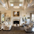 Lustre de ferme de 63 cm à 8 lumières, lustre en cristal, lustre tambour pour salle à manger, salon, chambre à coucher, cuisine