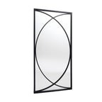 Ensemble de 3 miroirs muraux rectangulaires en métal noir - 31,9 H x 15,75 L x 0,75 P