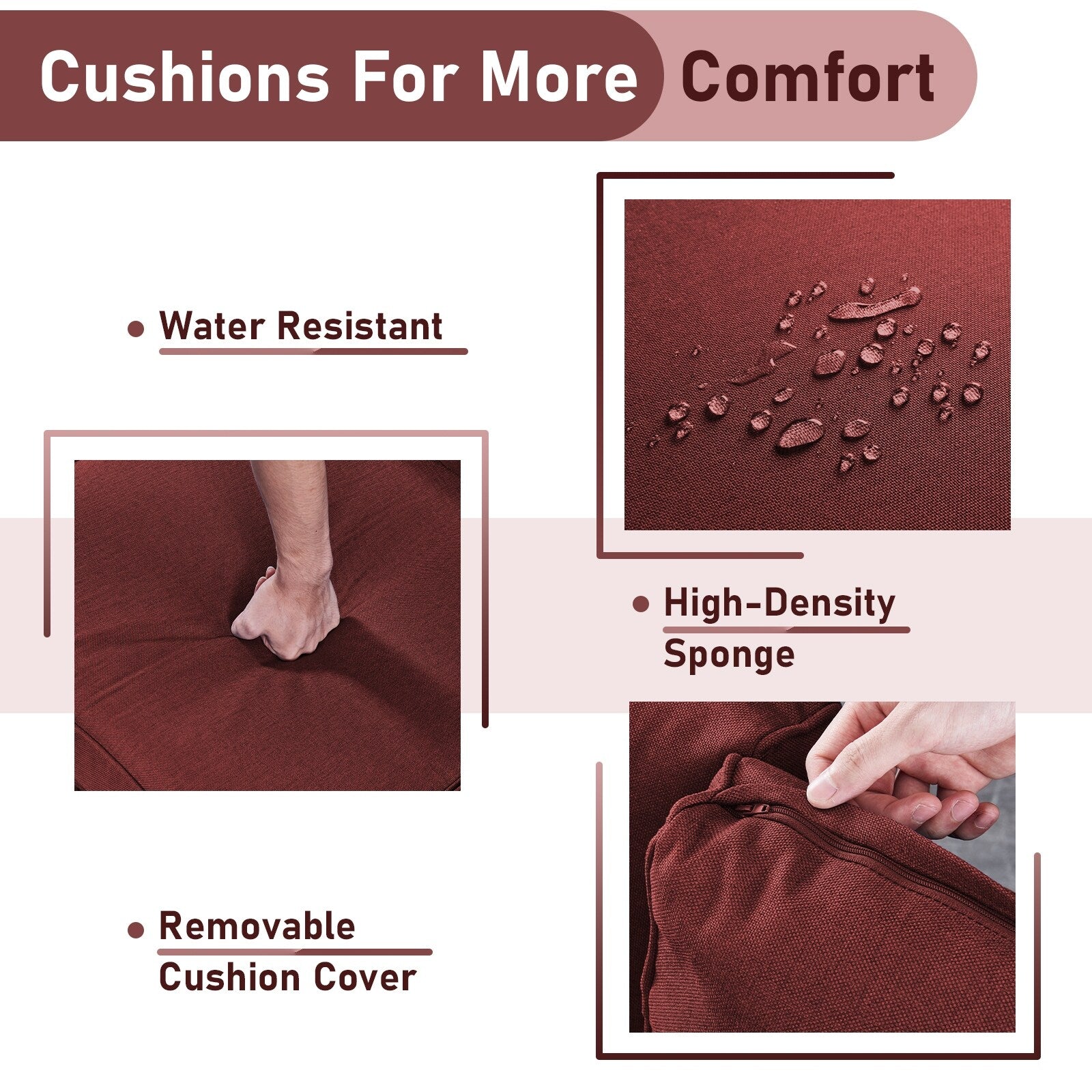 Fauteuil à bascule pivotant d'extérieur Gymojoy 3 pièces en osier avec coussin et table