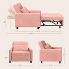 Canapé-lit 3 en 1 réglable, canapé-lit gigogne, convertible et pliable pour salon