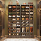 Meuble à chaussures haut 30 paires, 10 niveaux, en bois blanc, pour placard, entrée