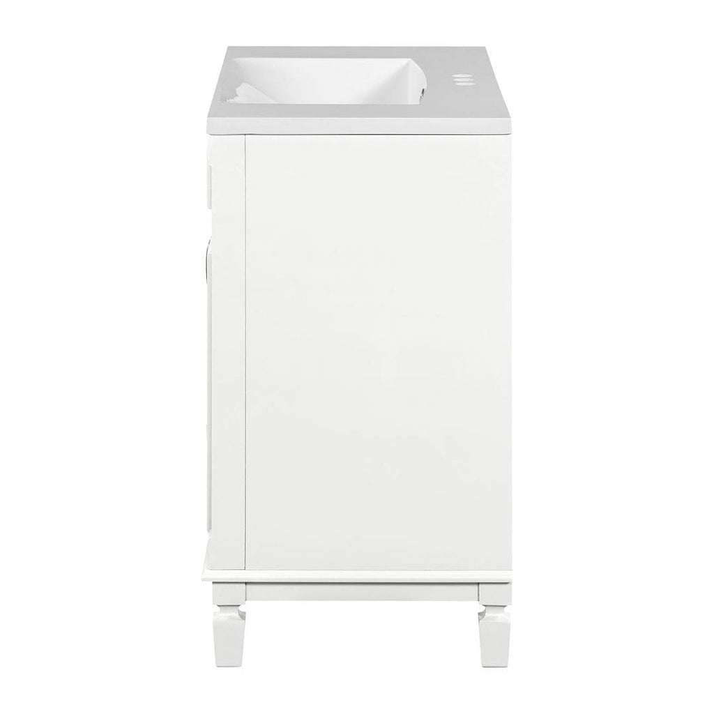 Meuble-lavabo moderne de 36 po avec lavabo supérieur et armoire à miroir, 2 portes et 2 tiroirs
