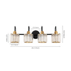 Applique murale moderne en cristal pour salle de bain, éclairage de vanité, chrome/noir/doré