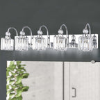 Applique murale moderne en cristal pour salle de bain, éclairage de vanité, chrome/noir/doré