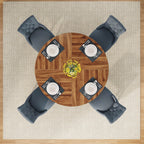 Table à manger ronde 47 pouces pour 4 personnes, table de cuisine de style campagnard, petite table à dîner en bois pour salle à manger et salon