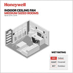 Ventilateur de plafond Honeywell Carmel 48 avec éclairage intégré et télécommande