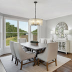 Lustre tambour rond moderne à 5 lumières, lustre semi-encastré classique, suspension pour îlot de cuisine et salle à manger