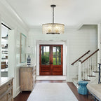 Lustre tambour rond moderne à 5 lumières, lustre semi-encastré classique, suspension pour îlot de cuisine et salle à manger