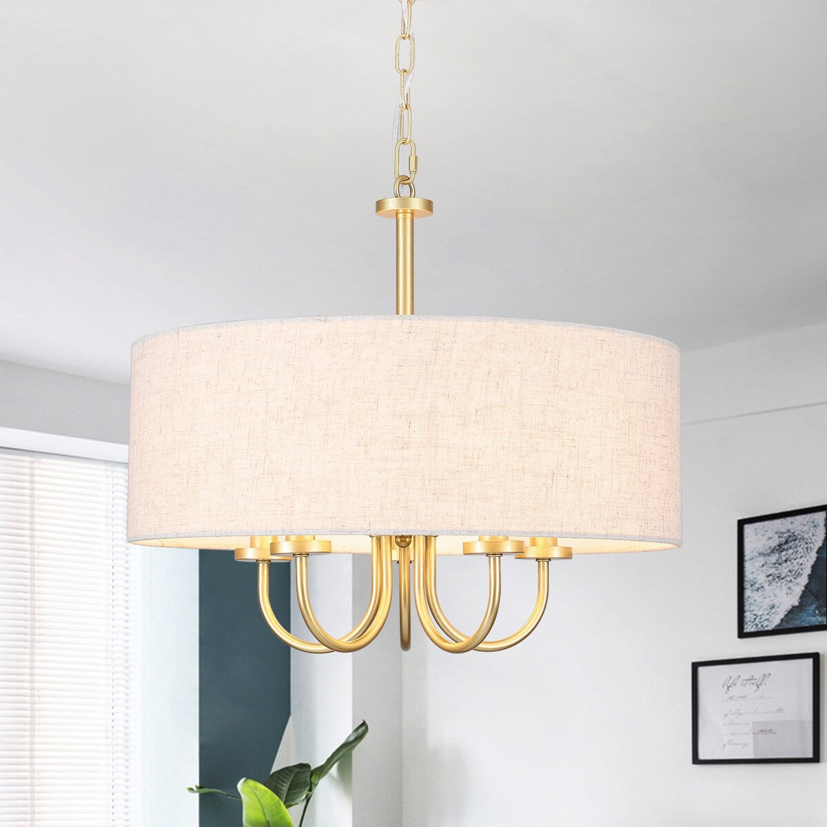 Plafonnier semi-encastré moderne à 5 lampes pour salle à manger, chambre à coucher, salon - N/A