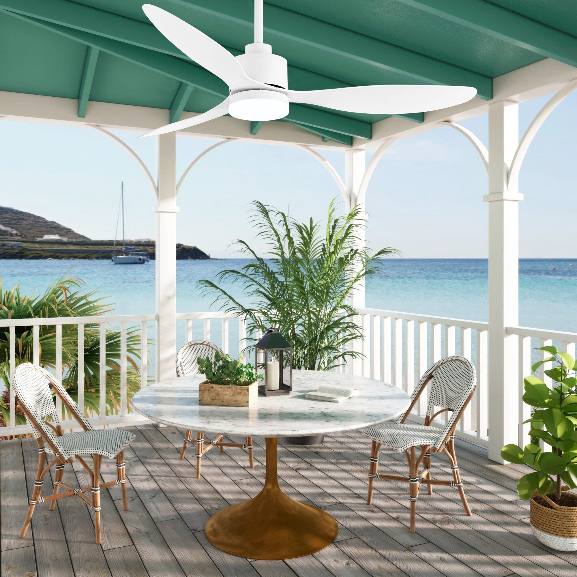 Ventilateur de plafond à DEL de 52 pouces avec télécommande (3 pales)