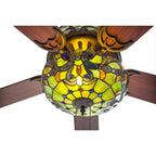 Ventilateur de plafond Magna Carta de style Tiffany Copper Grove Guasipati de 52 pouces - 52L x 52W x 16,5