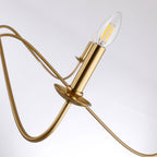 Lustre minimaliste à 6 lumières de 64 pouces, noir mat, or et chrome - N/A