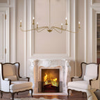 Lustre minimaliste français classique à 6 lumières avec éclairage de style bougie