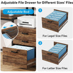 Bureau d'ordinateur 63 avec support d'écran, bureaux ergonomiques pour la maison avec tiroirs et classeur