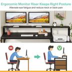 Bureau d'ordinateur 63 avec support d'écran, bureaux ergonomiques pour la maison avec tiroirs et classeur