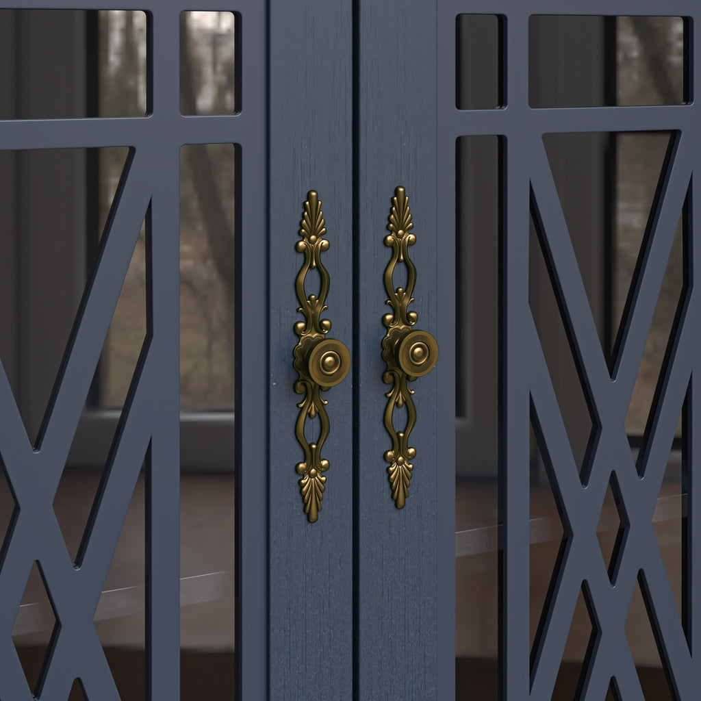 Buffet d'appoint de cuisine en bois de style vintage de 63 po de largeur