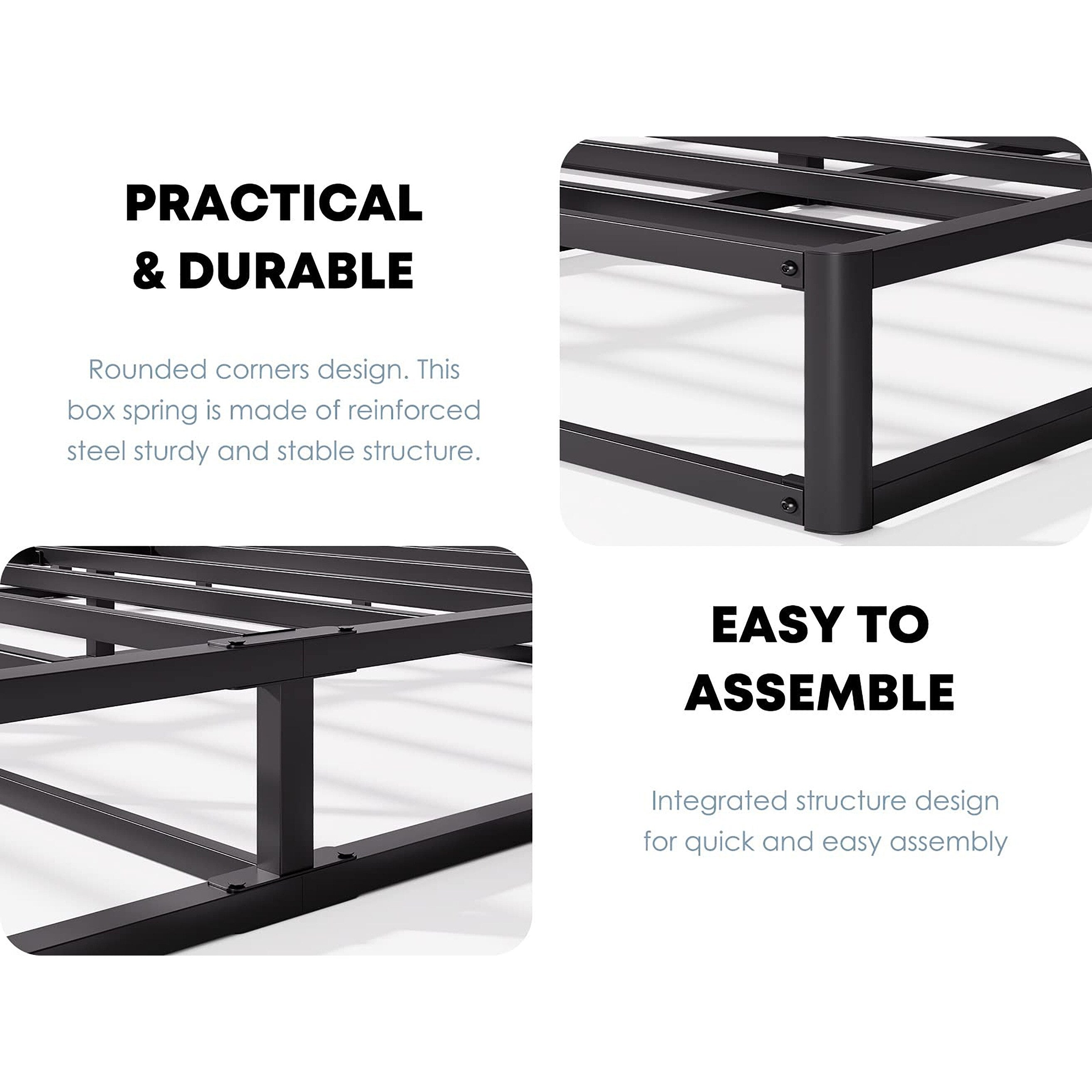 Sommier métallique FSCHOS de 7 pouces, sommier de base, sans pieds