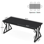 Bureau exécutif de 70,8 pouces, grand poste de travail informatique