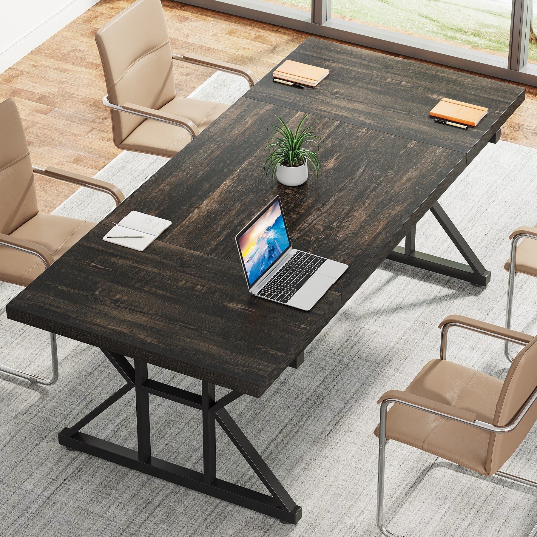 Bureau exécutif de 70,8 pouces, grand poste de travail informatique