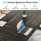 Bureau exécutif de 70,8 pouces, grand poste de travail informatique