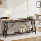 Table console d'entrée de style industriel extra-longue de 70,9 pouces