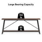 Table console d'entrée de style industriel extra-longue de 70,9 pouces