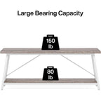 Table console d'entrée de style industriel extra-longue de 70,9 pouces