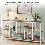 Console de canapé de 70,9 pouces avec rangement, table d'entrée à 3 niveaux pour couloir