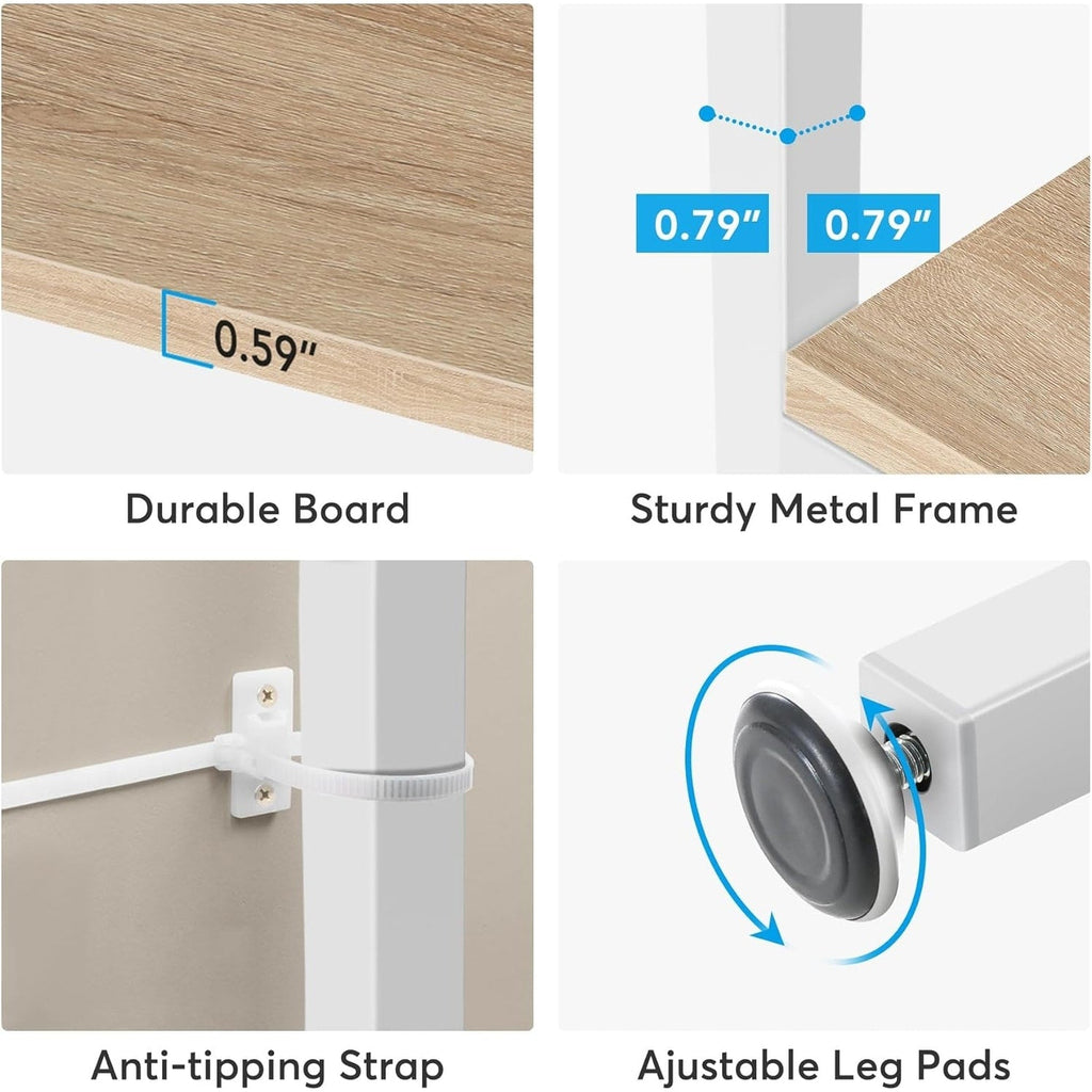 Bibliothèque industrielle 71, étagère à 6 niveaux en bois brun rustique, étagères à livres ouvertes