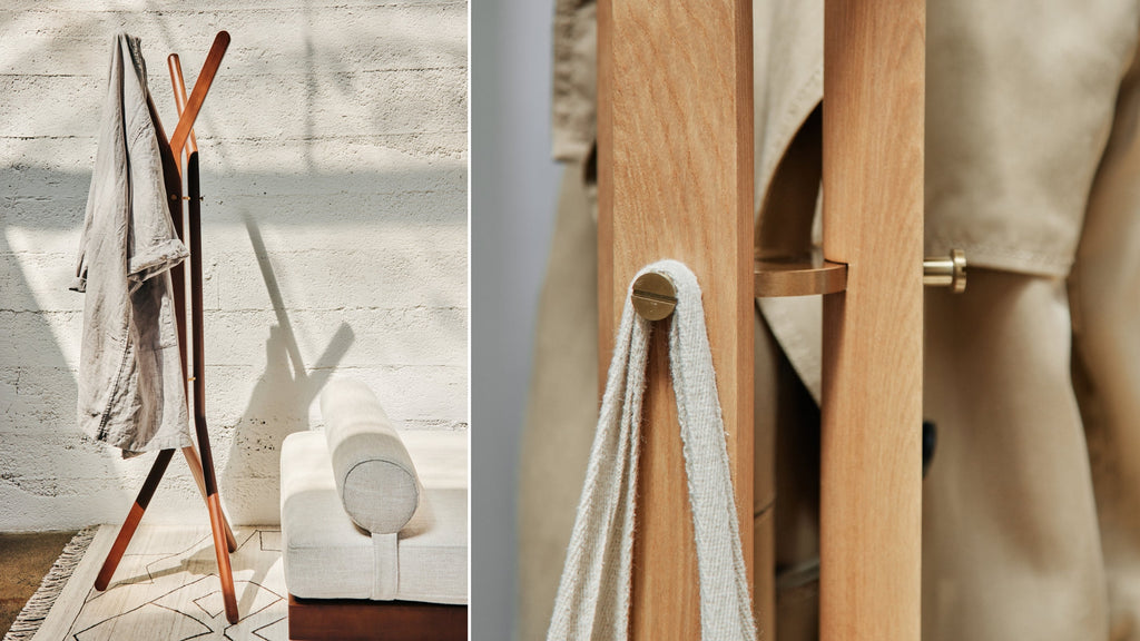 Porte-manteau Unwind, noyer teinté